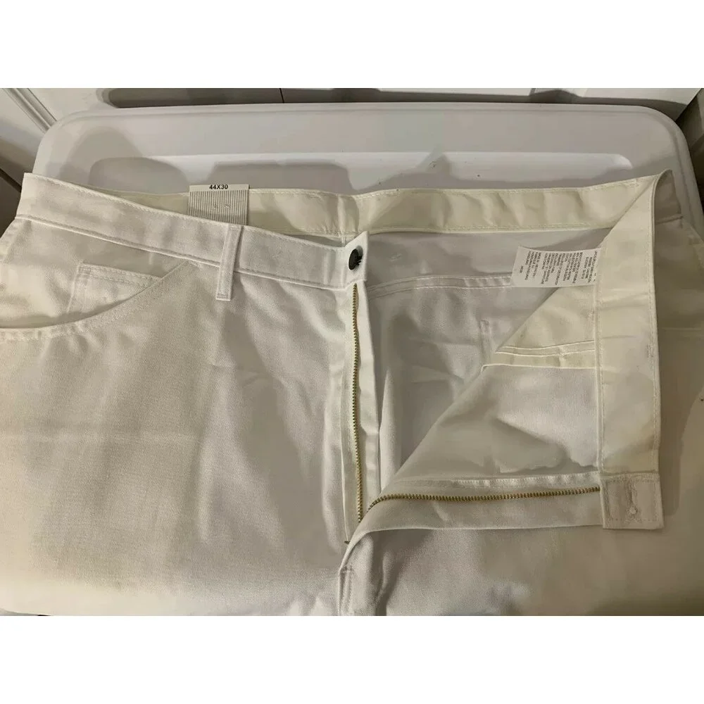 New Dickies Carpenter Painters Pant Jeans White Men 44 X 30 Relaxed Fit Straight
